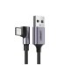 Кабель USB/Type-C 1 м UGREEN US284 Angled 18 Вт 3 А чорний