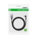 Кабель USB/Type-C 1 м UGREEN US284 Angled 18 Вт 3 А чорний