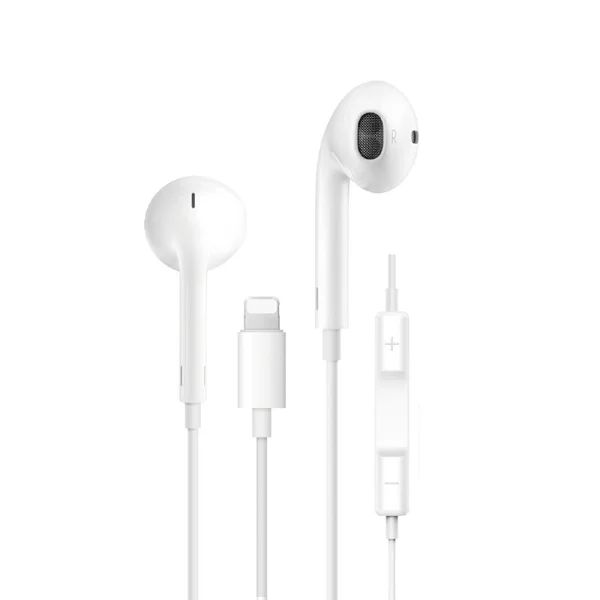 Навушники дротові вкладки WIWU EB302 Wired Lightning Bluetooth з мікрофоном білий