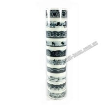 / Скотч декоративный 1,5х3,5 м "Черно-белый" (Набор 10шт. цена за набор)