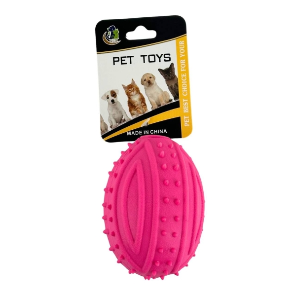 Жувальна іграшка для собак М'яч з пищалкою 675 9.5 см рожевий