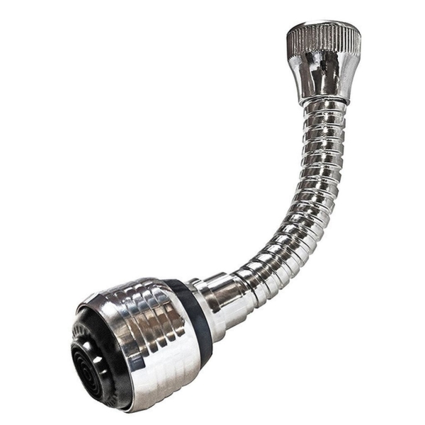 Насадка-аератор на кран Turbo Flex пластик чорний з сріблястим