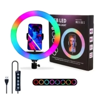 Кільцева лампа 26 см MJ26 USB LED RGB з тримачем