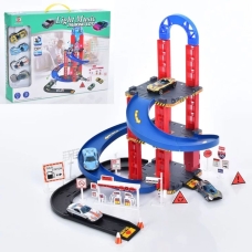 / Гараж Parking Lot 0908-71A машинка 4 шт, на батарейках, 50*33 *20см.