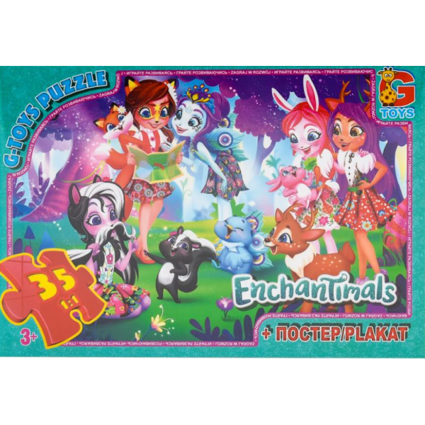 Пазли класичні 35 елементів G-Toys GP-EA200 Enchantimals з постером new