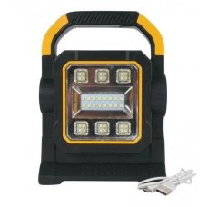 Ліхтар-прожектор акумуляторний ручний HC-7078D портативний з сонячною панеллю чорний