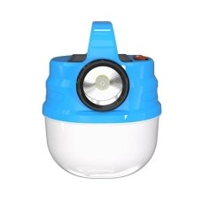 Ліхтар-лампа кемпінговий акумуляторний HB-V70 50 Вт портативний з сонячною панеллю синій