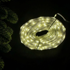 Світлодіодна гірлянда-стрічка прозорий дріт 400 LED Magic Lights крапля 50 м 8 режимів теплий білий