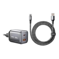 Мережевий зарядний пристрій з кабелем REMAX Wisdom Series 100W GaN Travel Charger+A-C Data Cable Set