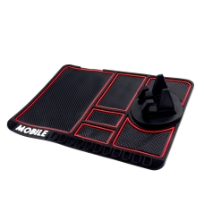 Килимок-тримач антиковзний в авто MOBILE 24 х 17 см чорний з червоним