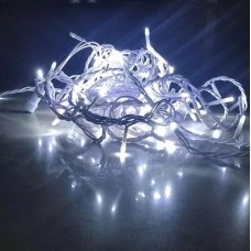 / Світлодіодна гірлянда-нитка білий дріт 200 LED Euro Led 14 м 8 режимів білий