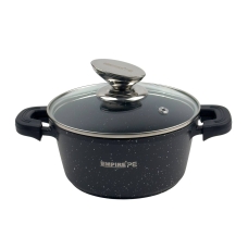 Каструля гранітне покриття Empire EM-7321 Блек з кришкою 1.5 л чорний