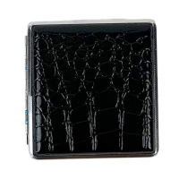 Портсигар 20-73 на 20 сигарет шкірзам чорний