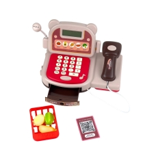 Дитячий іграшковий набір 6в1 Касовий апарат 6829A світлові ефекти червоний