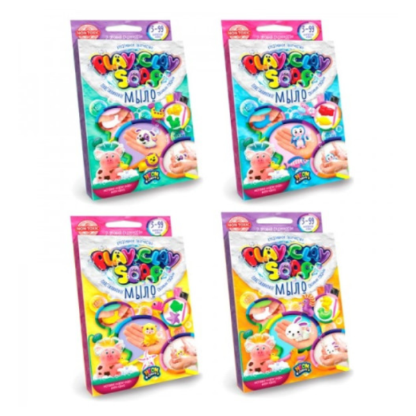Набір креативної творчості "Пластилінове Мило "PLAY CLAY SOAP" малий укр (32)PCS-02-01U,02U,03U,04U new