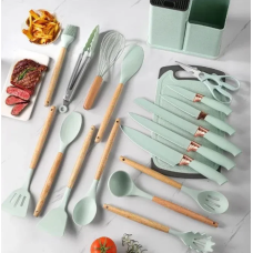 / Набір кухонних аксесуарів + набір ножів Zepline ZP-107 19 предметів Бірюзовий new