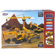 Іграшковий екскаватор-підйомний кран SJ683A-1 з аксесуарами світлові та звукові ефекти 50 см жовтий