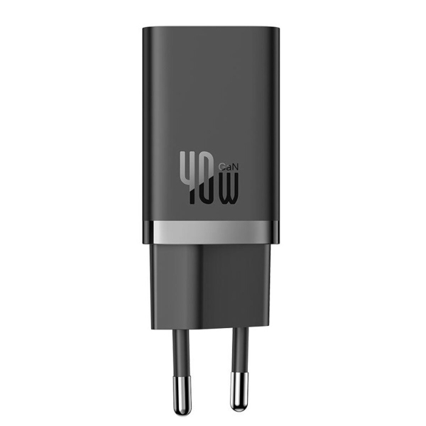 Зарядний блок живлення 2хType-C Baseus GaN5 Pro Fast Charger 40 W 12 V 1.67 A чорний