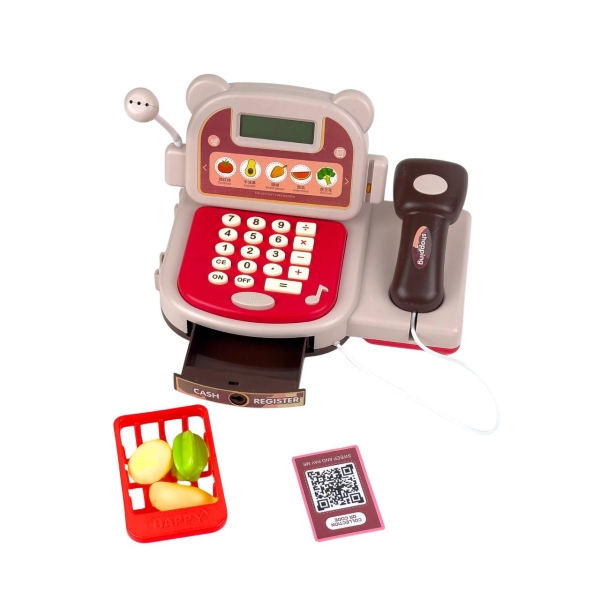 Дитячий іграшковий набір 6в1 Касовий апарат 6829A світлові ефекти червоний