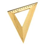 Лінійка канцелярська 15 см трикутник дерев'яний коричневий