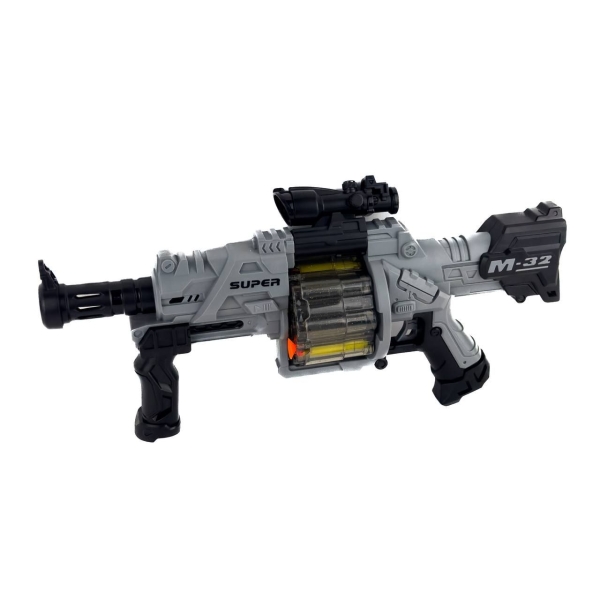 Дитячий автомат М-32 904-3A-4A з прицілом кулі-присоски 37 см сірий