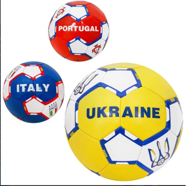 М'яч футбольний №5 Ukraine EN-3330 жовтий з білим