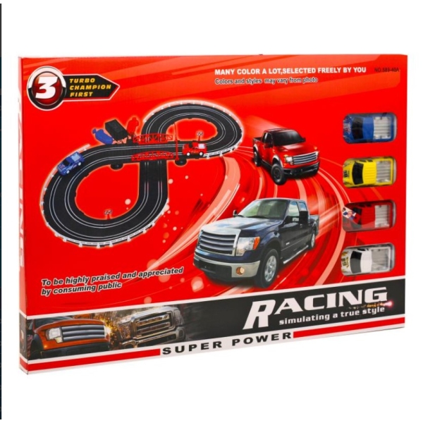 / Трек 4 Racing 589-40A машини 4 шт, на батарейках, 280см.