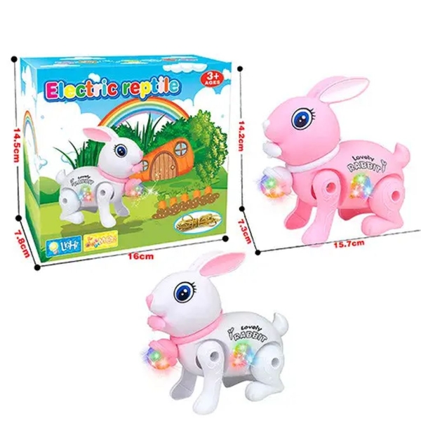 / Музична іграшка A-Toys 707-2, Заєць, 16см, ходить, музика, світло, на бататарейках, в коробці