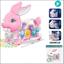 / Музична іграшка A-Toys CL-1 Заєць, 19см, їздить, шестерні рухаються, звукові та світлові ефекти, на батарейках