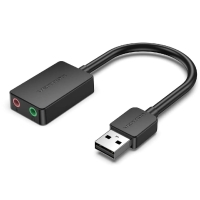 Адаптер Vention 2-port USB External Sound Card 0.15M Black (CDYB0) new