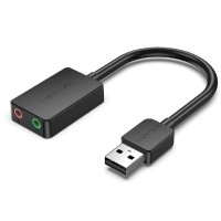 Адаптер Vention 2-port USB External Sound Card 0.15M Black (CDYB0) new