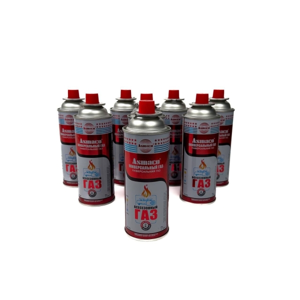 Комплект газовий балон туристичний ASMACO 220 г 390 мл -20°C+35°C ОАЕ 8 шт/уп