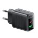 Зарядний блок живлення Type-C+USB ACEFAST A98 GaN 30 W 3 A чорний