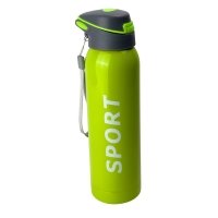 Термопляшка нержавіюча сталь 0.5 л B25-10 з трубочкою та ремінцем салатовий