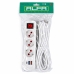 Мережевий фільтр-подовжувач 3 розетки 0313USB-5M 2хUSB/Type C 10 А 5 м білий