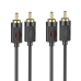 Аудiокабель 2хRCA/2xRCA 1.5 м HOCO UPA29 чорний