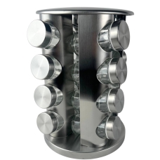 Набір для спецій Empire EM3170 Басіл скло 16 ємностей сріблястий