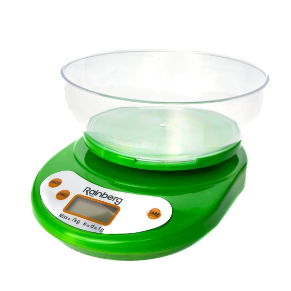 Ваги кухонні електронні до 7 кг Rainberg RB-01 точність 1 г зелений