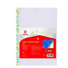 / Файл для документів А4+ Optima, 40 мкм фактура глянець з жовто-блакитним орнаментом 20 шт О35105 new