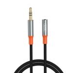 Перехідник 2в1 3.5 мм AUX M/3.5 мм AUX F 1 м XO NB-R269A чорний зі сріблястим