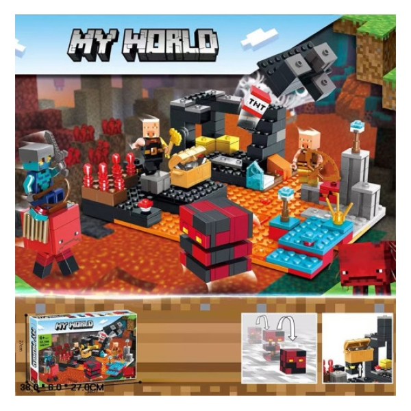 Конструктор Minecraft 1088 My World Пригоди в Незері 300 деталей new