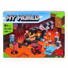Конструктор Minecraft 1088 My World Пригоди в Незері 300 деталей