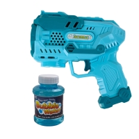 Іграшка-генератор мильних бульбашок YD-705A зі світловими ефектами 16 см блакитний