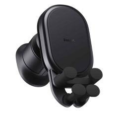 Тримач для гаджетів на дефлектор Baseus Stable з бездротовою зарядкою пластик чорний