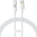 Кабель USB/Type-C 2 м Baseus Gem 100 Вт білий