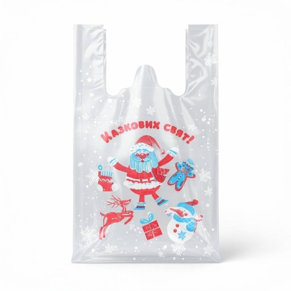Пакет-майка поліетиленовий 60 х 40 см Санта Wellpacks прозорий