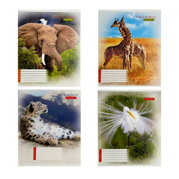 Зошит 96 аркушів клітинка # Поліграфіст 712 Дикий світ