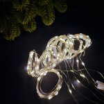 Світлодіодна гірлянда-завіса мідний дріт 160 LED Copper USB з пультом крапля 2 х 2 м теплий білий