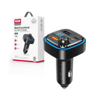 ФМ-модулятор XO BCC08 MP3 5V/3.1A Car Charger with Ambient Light Чорний new