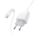 Зарядний пристрій з кабелем USB/Type-C 1 м HOCO C72Q Glorious 18 W білий